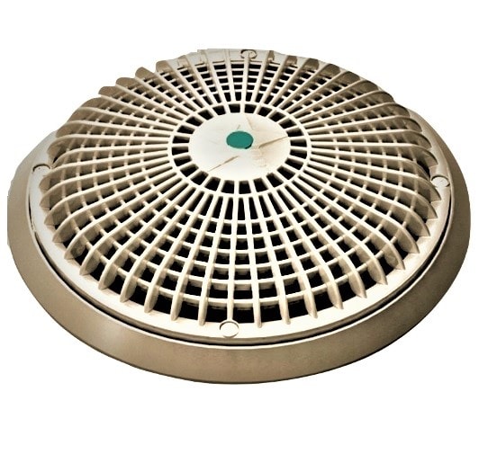 AquaStar 10" Universal Round Main Drain Cover with Universal Adapter Kit, Tan
