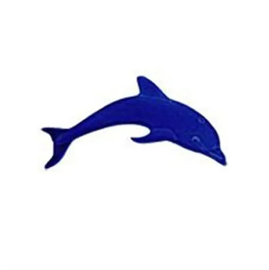 Artistry In Mosaics Aquatic Line Dark Blue Mini Dolphin Mosaic Tile