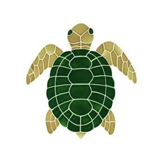 Artistry In Mosaics Aquatic Line Medium Natural Topview Tutle Mosaic Tile