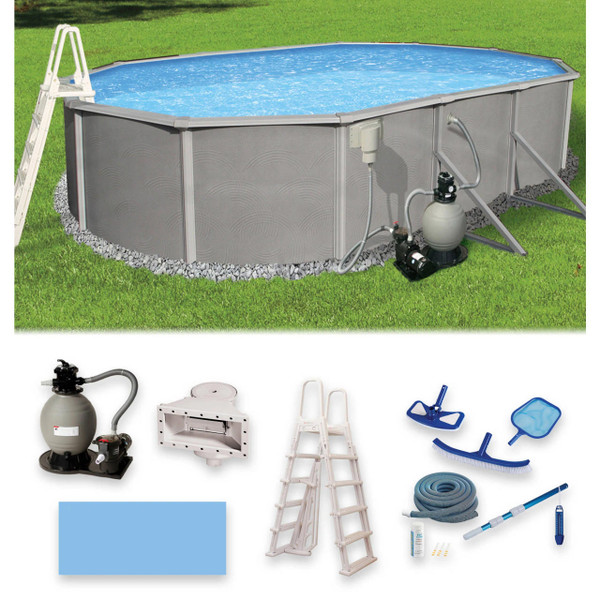 Belize Oval Above Ground Swimming Pool Package