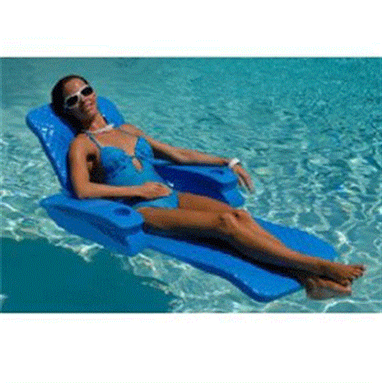 Baja Folding Lounger Deluxe Pool Lounger -Blue