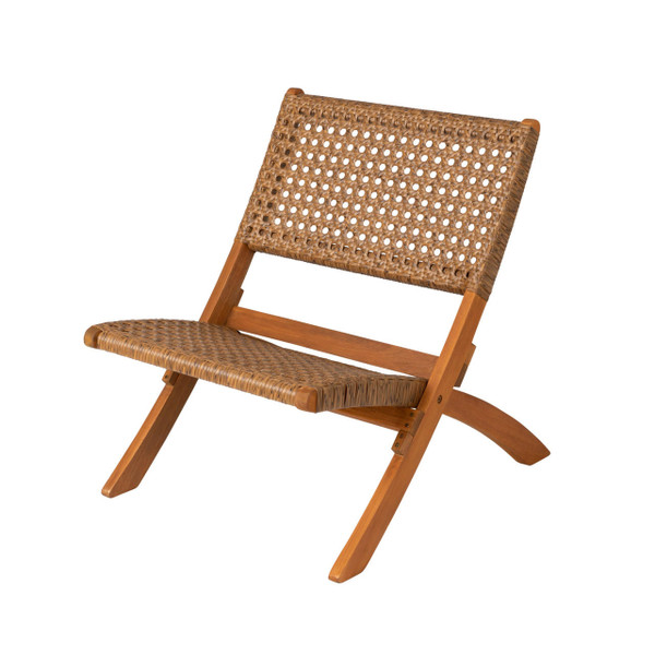 Sava Indoor-Outdoor Folding Chair in Tan Wicker