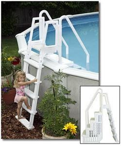 Easy Pool Step with Outside Ladder by Blue Wave