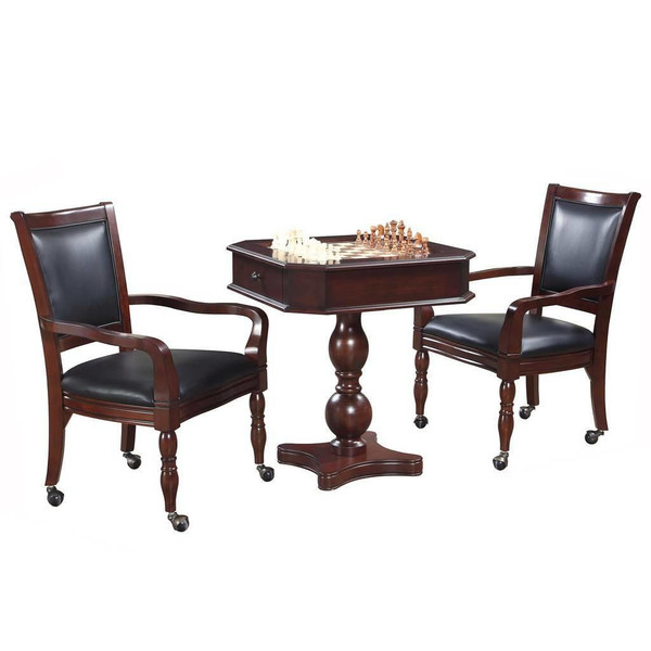 Fortress Chess, Checkers & Backgammon Pedestal Game Table & Chairs Set