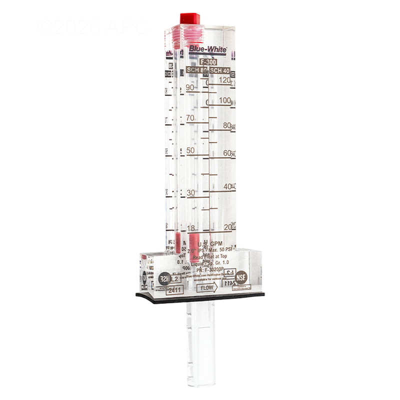 Blue-White F-300 Flowmeter 2" 20-120 GPM Sch 40 - F-30200P