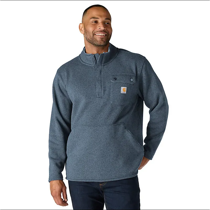 Carhartt Relaxed Fit Midweight Quarter-Zip Pocket Sweater Fleece (Faded Navy) Size S