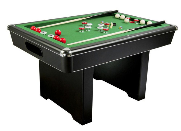 Renegade 54-In Slate Bumper Pool Table for Family Game Rooms with Green Felt, 48-In Cues, Balls, Brush and Chalk