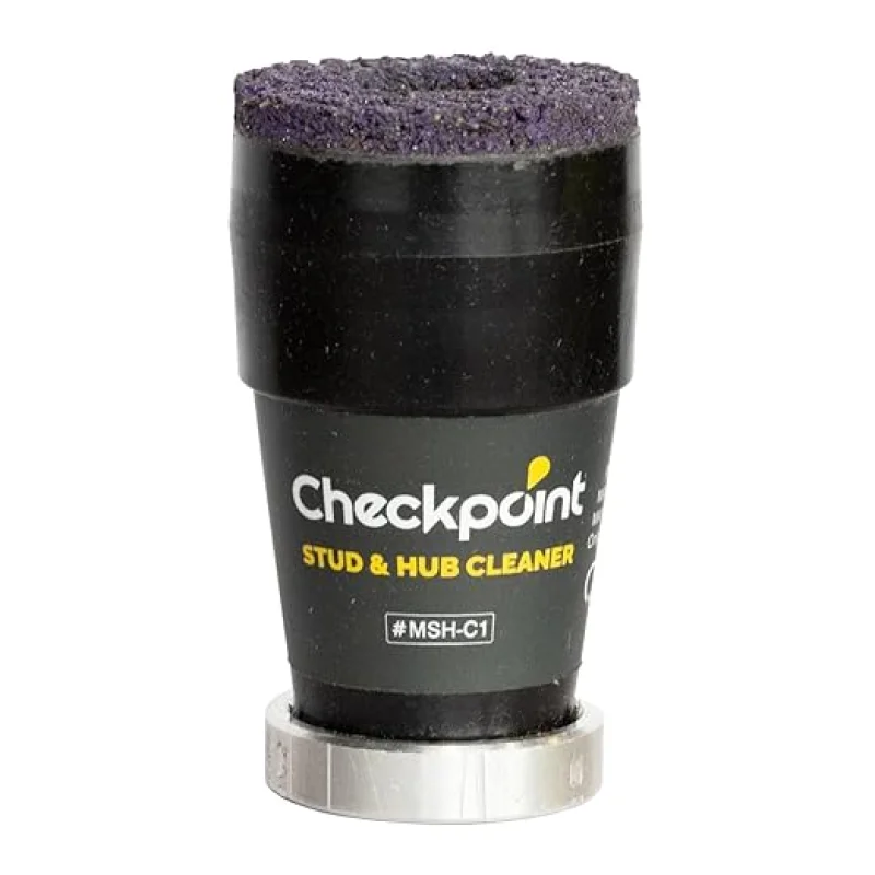 Checkpoint2-in-1 Stud and Hub Cleaning Tool for Cars, SUVs & TrucksOne-Piece Design, Removes Rust & Corrosion, Long-Lasting Abrasive Pad (Car Model)