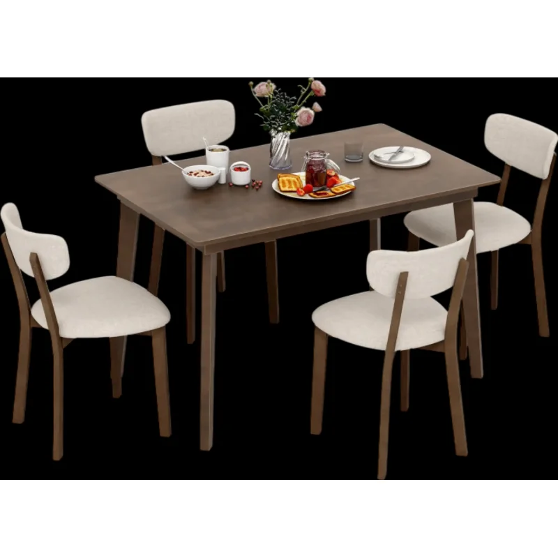 Costway Dining Table Set 5-Piece with Wood Frame and Padded Seat New