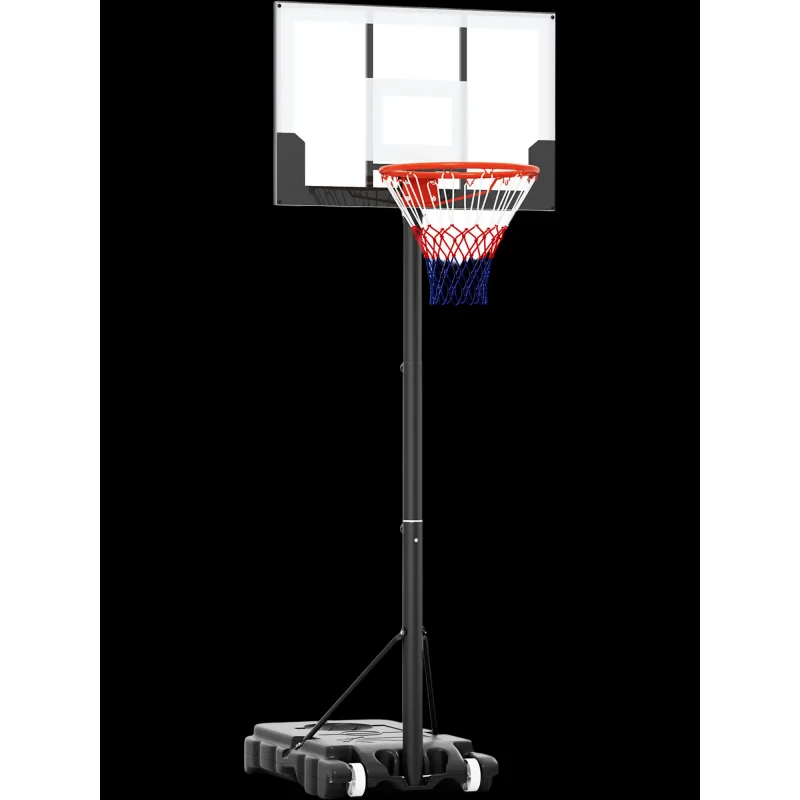 Costway Portable Adjustable Kids Basketball Hoop Goal System 3.3-7' 468951723 New Black & White