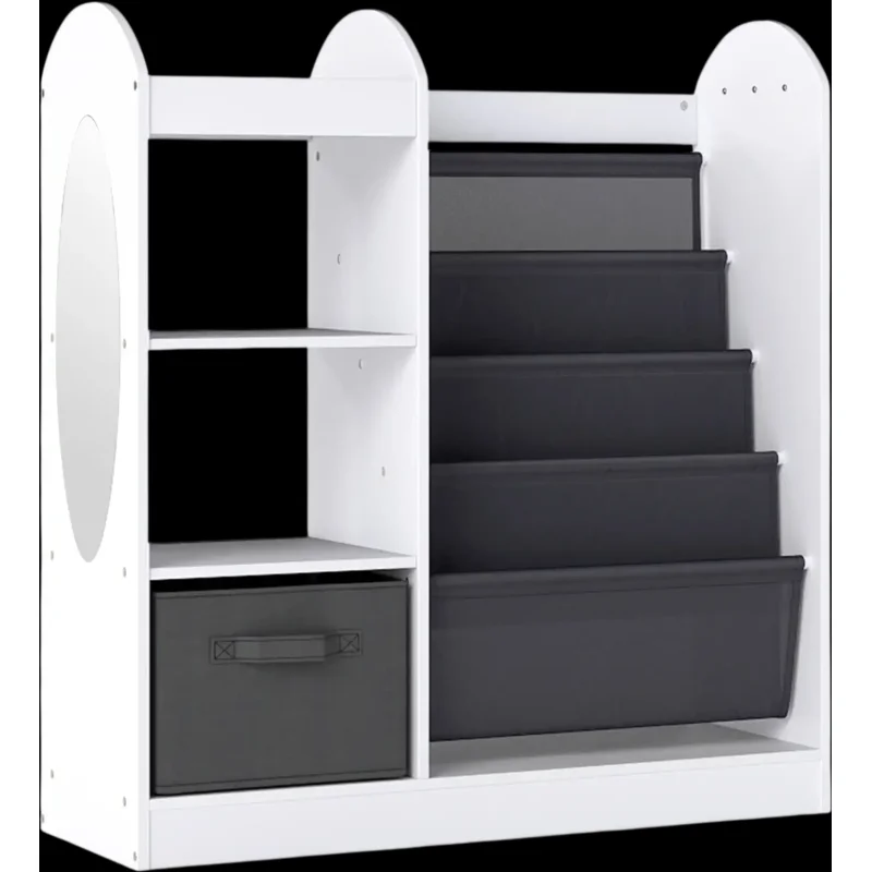 Costway Toy Storage Organizer 4-Tier Sling Shelves 59635430 New White