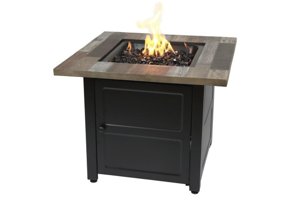 The Cayden 30" LP Gas Outdoor Fire Pit with Printed Resin Mantel