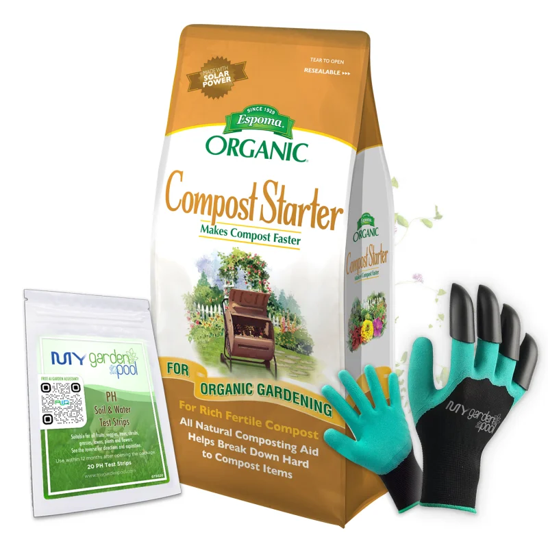 Espoma Compost Starter 4 lbOrganic Accelerator for Faster CompostingBonus Claw Gloves & Soil pH Test Kit