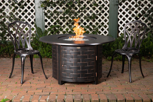 Perissa Woven Round Aluminum LPG Fire Pit