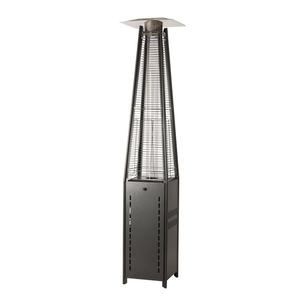 Square Pyramid Flame Patio Heater in Hammered Platinum