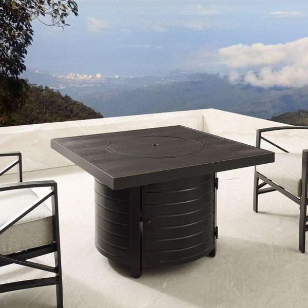 Yorke Square Aluminum LPG/NG Fire Pit