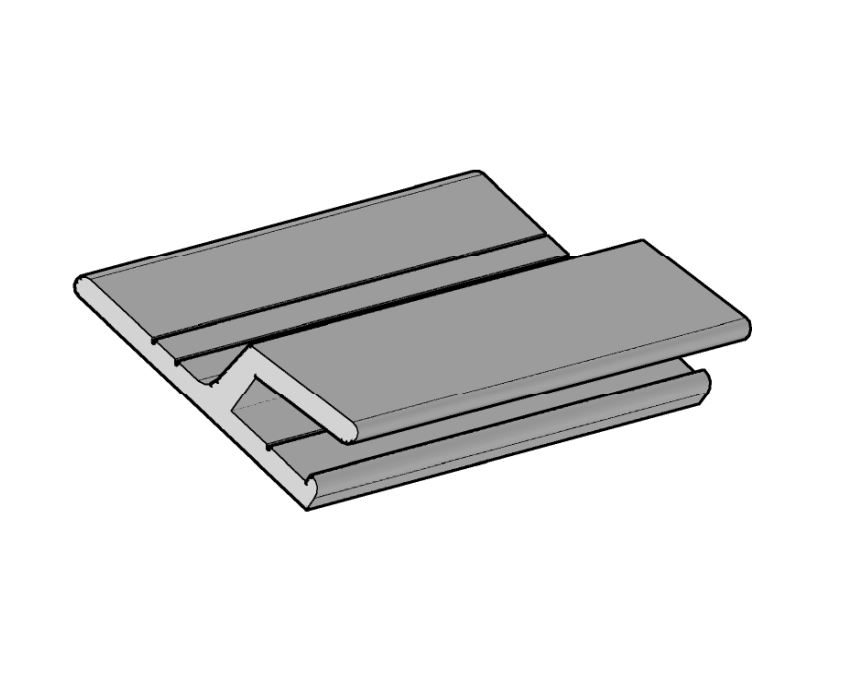 2' Reverse Radius Corner - Cantilever Flat Track - Gray