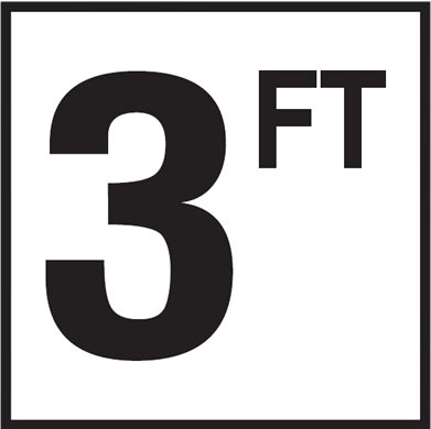 Inlays 3 with FT 6x6 Glass Overlay, 4" Numbers, Smooth (Waterline), Depth Marker