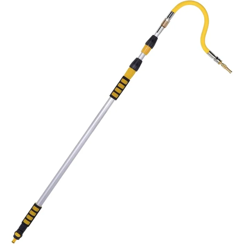 Gutter Cleaning Tool 1.6M / 62.9 in Extendable, Wand Adjustable Roof and Gutter, Bendable Head, Water Gun Interface High-Pressure, Lightweight, Ergonomic Design for Easy Cleaning
