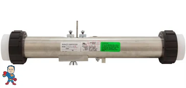 Heater, FloThru, HydroQuip, Silver B Series, 2-1/4″ x 15″, 5.5kw, Slide, Versi Heat