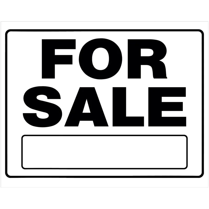 HILLMAN English White For Sale Sign 20 in. H X 24 in. W