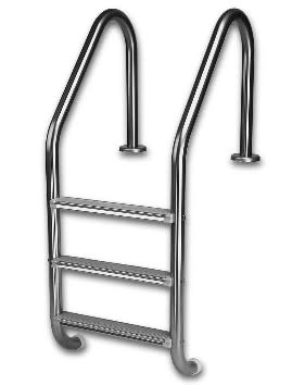 Inter-Fab 3 Step ladder with Stainless Steel Tread - Hammertone Gray PC
