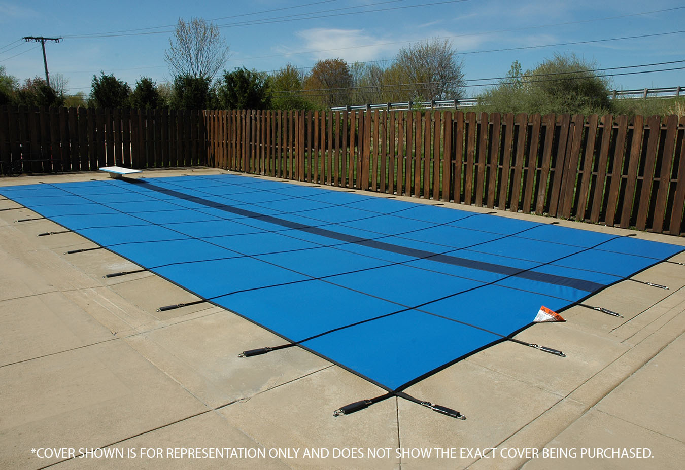 GLI HyPerLite 12' x 20' 6R/2R Rect Solid Safety Cover w/Kl Scrn Drain, Bl