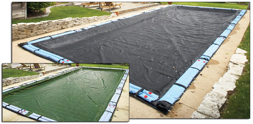 19' x 33' Rugged Mesh Cover for 14' x 28' Rectangle Pool - Black