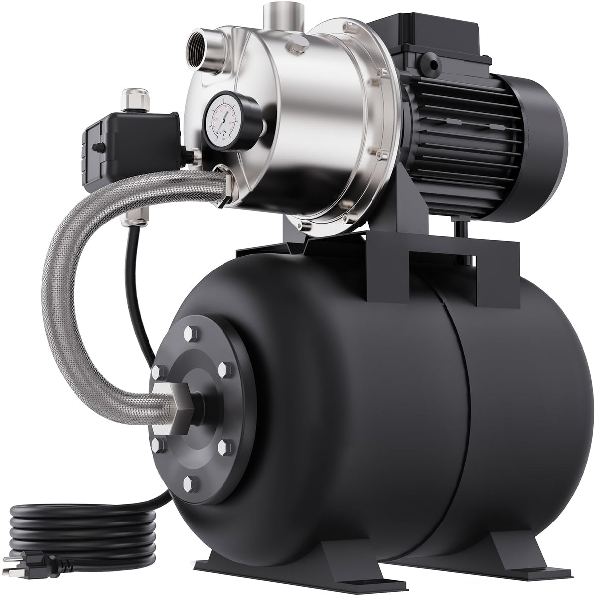 PGA150SAN 1.6 HP 115V Shallow Well Pump with Pressure Tank, NSF Certified, 1320 GPH