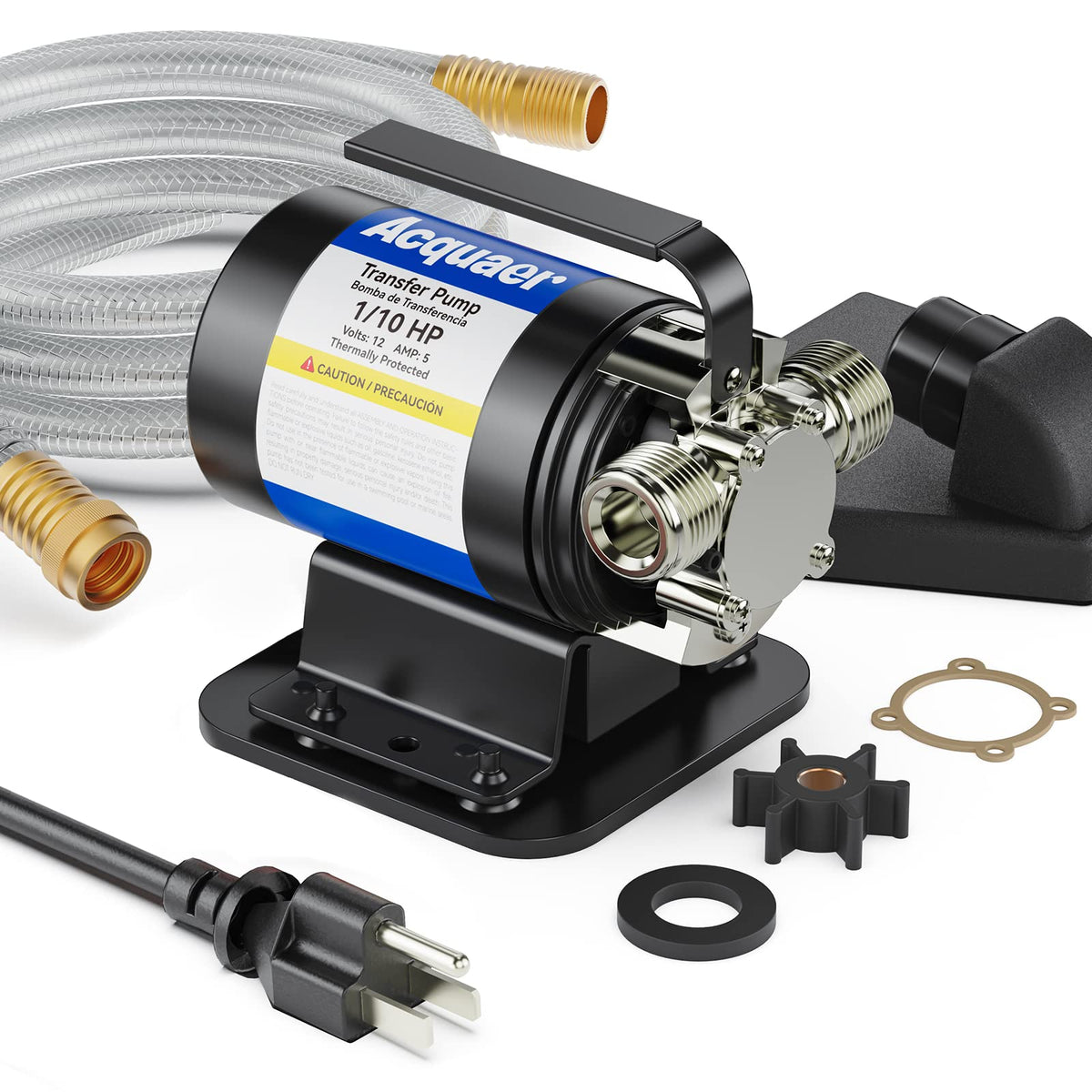 Portable Transfer Pump 1 /10 HP 115V /12V TRP010-2/ TRB010