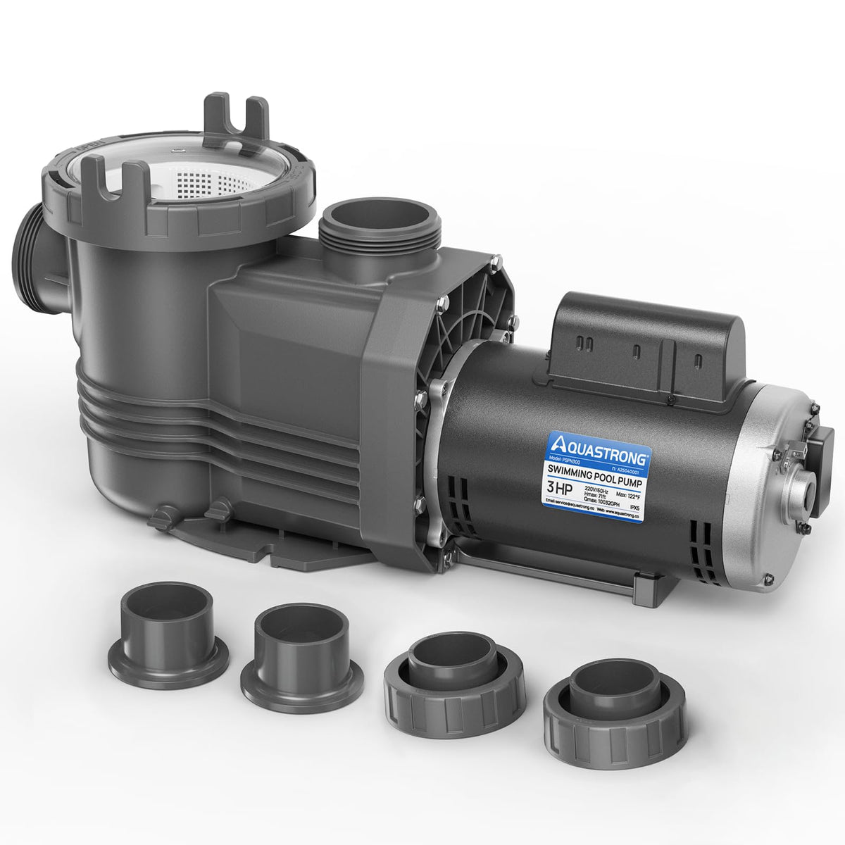 PSPN300 3 HP 220V Single Speed with Pure Copper Motor, 10032GPH