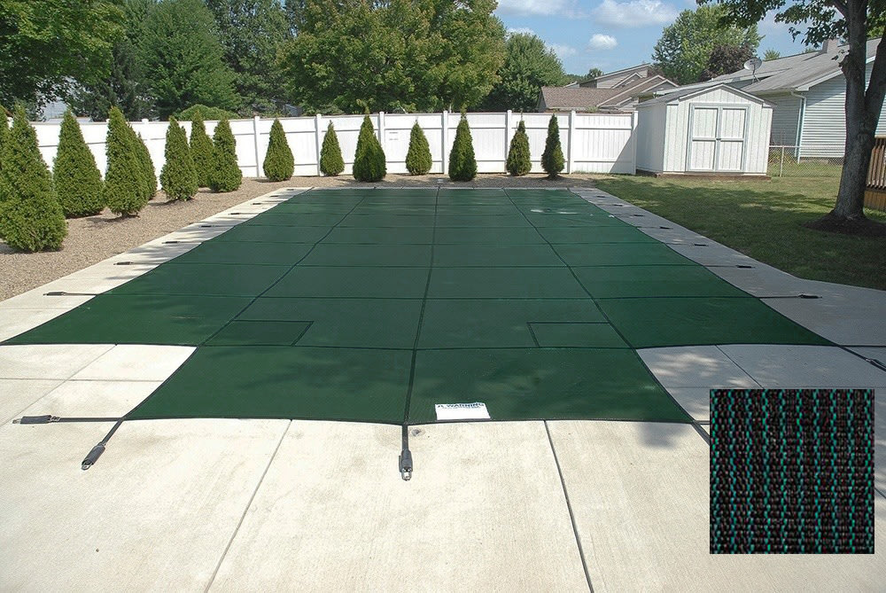 PoolTux 16'x34' King99 Mesh Rectangle Safety Cover, Green, 20 Yr. Warranty