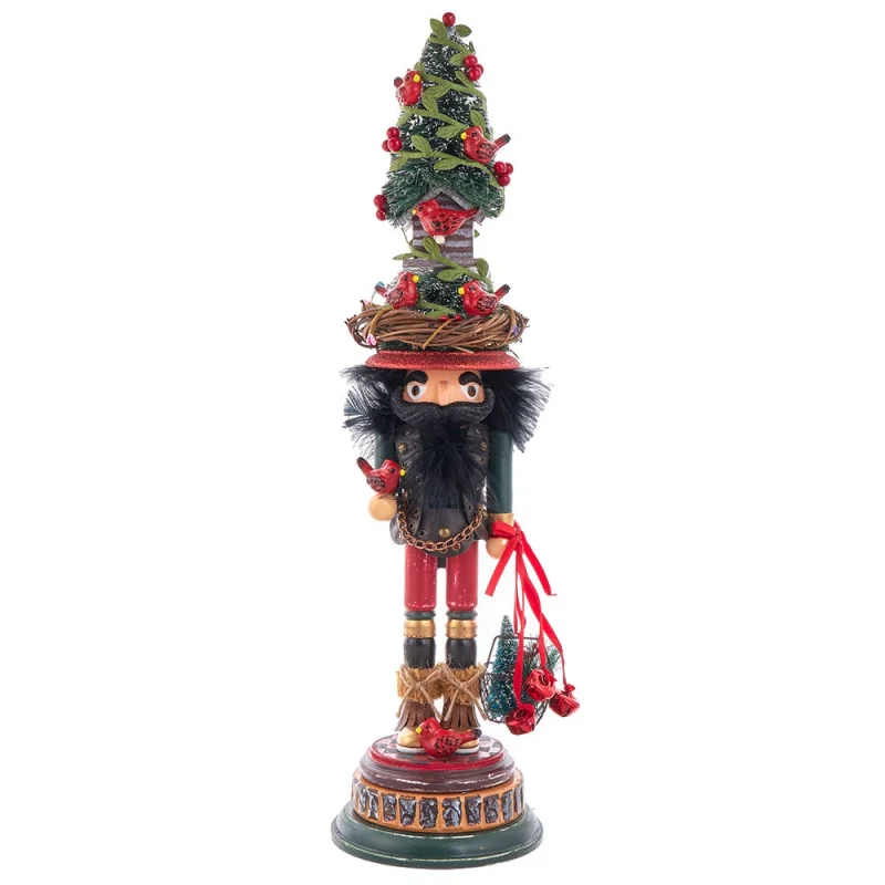 Kurt S. Adler 19.5 Hollywood Nutcrackers Cardinal In Tree Hat Nutcracker