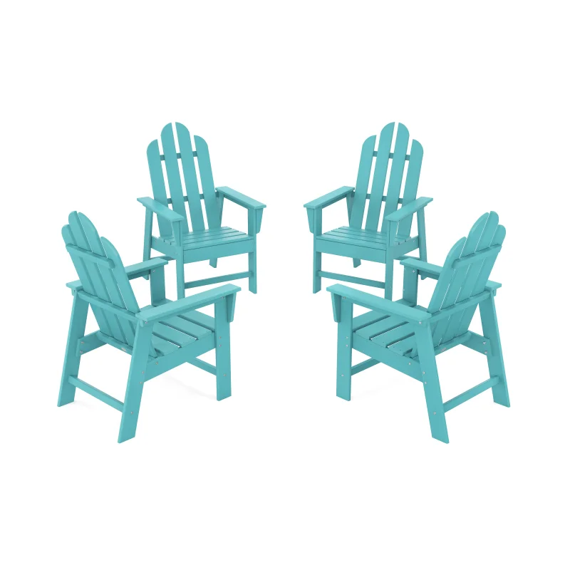 Long Island 4-Piece Upright Adirondack Conversation Set Aruba