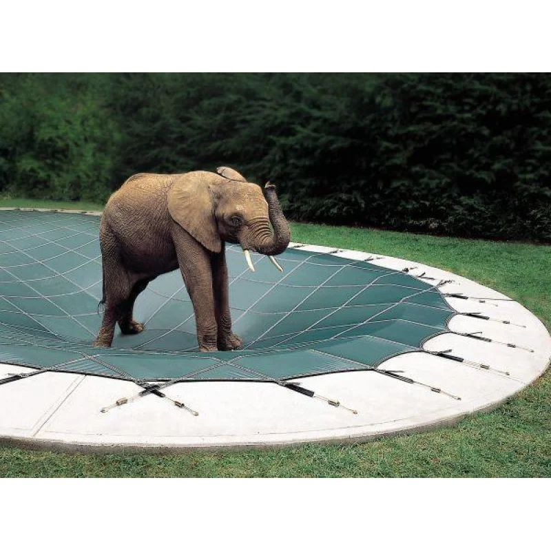 Loop-Loc Safety Cover Super Dense Mesh - 16' x 32' Rectangle w/ 1' Offset 4' x 6' Right Step