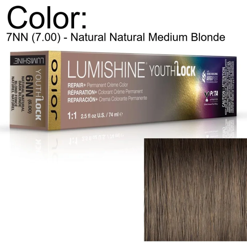 LumiShine YouthLock Permanent Creme Color - 7NN (7.00) - Natural Natural Medium Blonde / 2.5 oz. by Joico