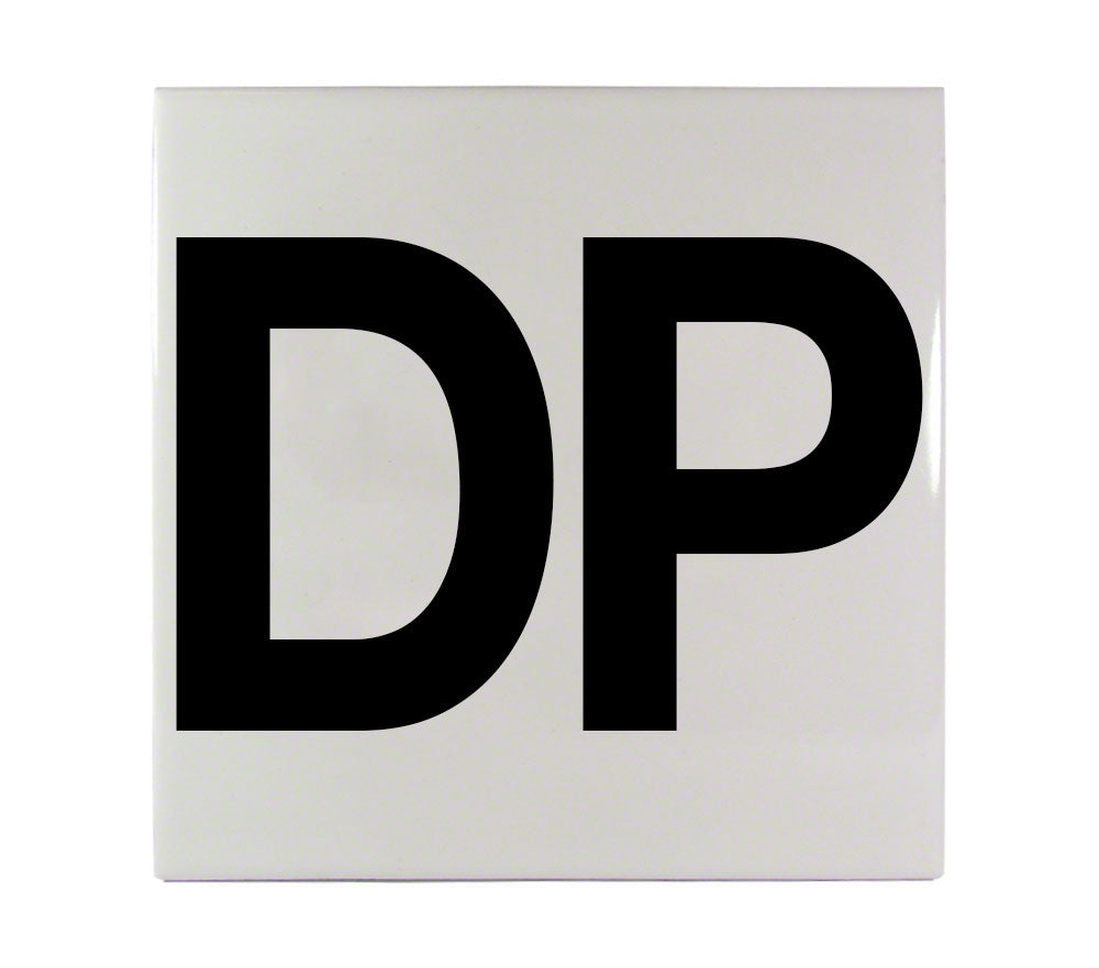 DP Message Ceramic Skid Resistant Tile Depth Marker 6 Inch x 6 Inch with 4 Inch Lettering