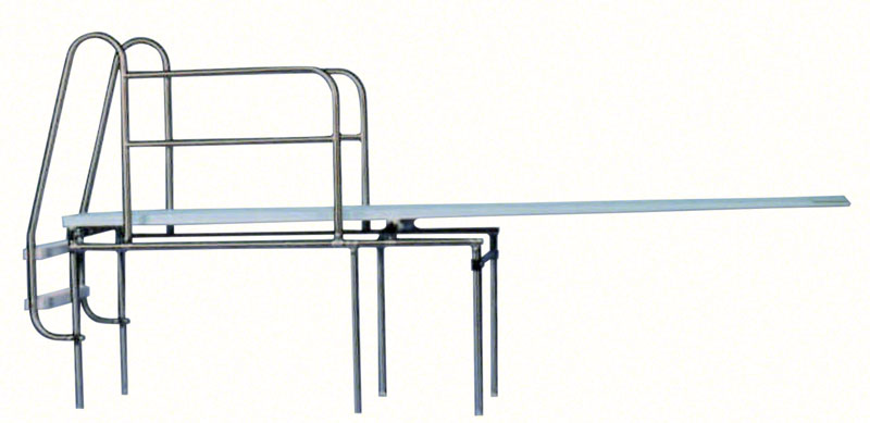 Sturdee Deluxe 1-Step Diving Stand - Includes Anchors, Escutcheons, Fulcrum and Rails