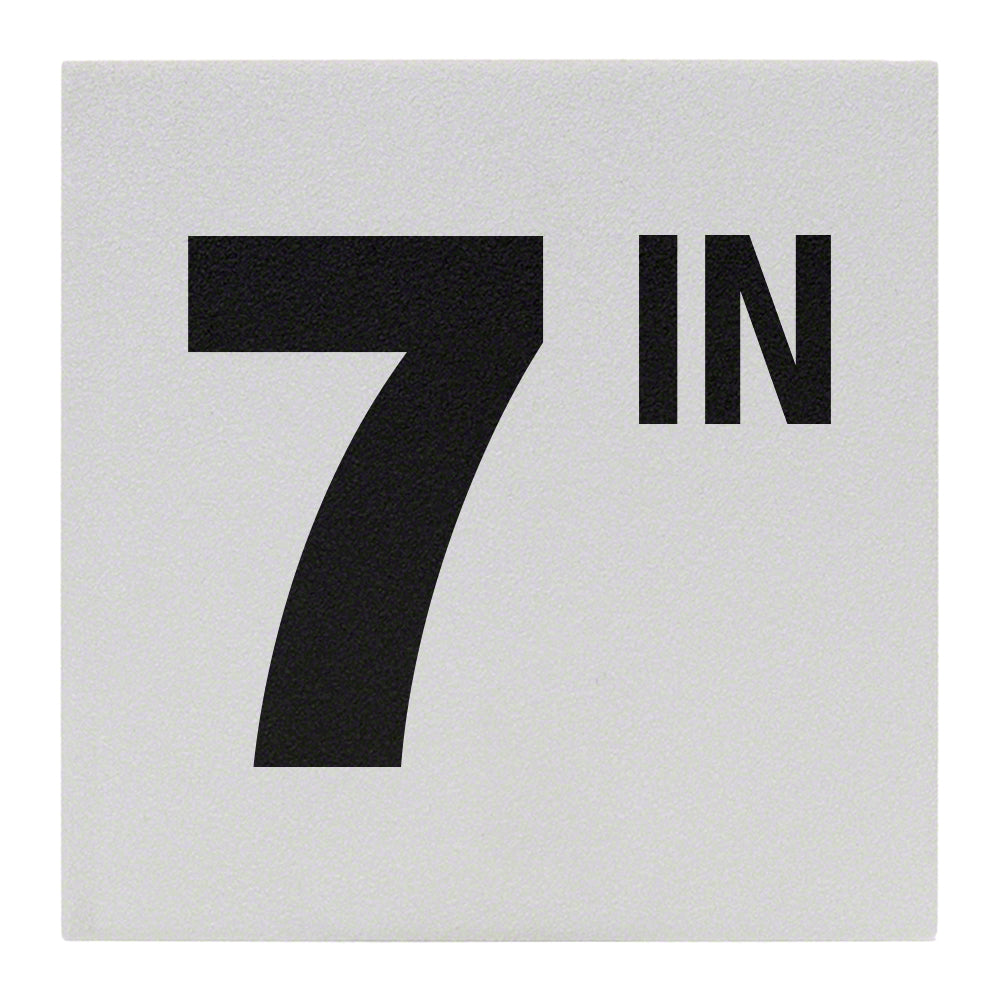 7 IN Ceramic Skid Resistant Tile Depth Marker 6 Inch x 6 Inch with 4 Inch Lettering