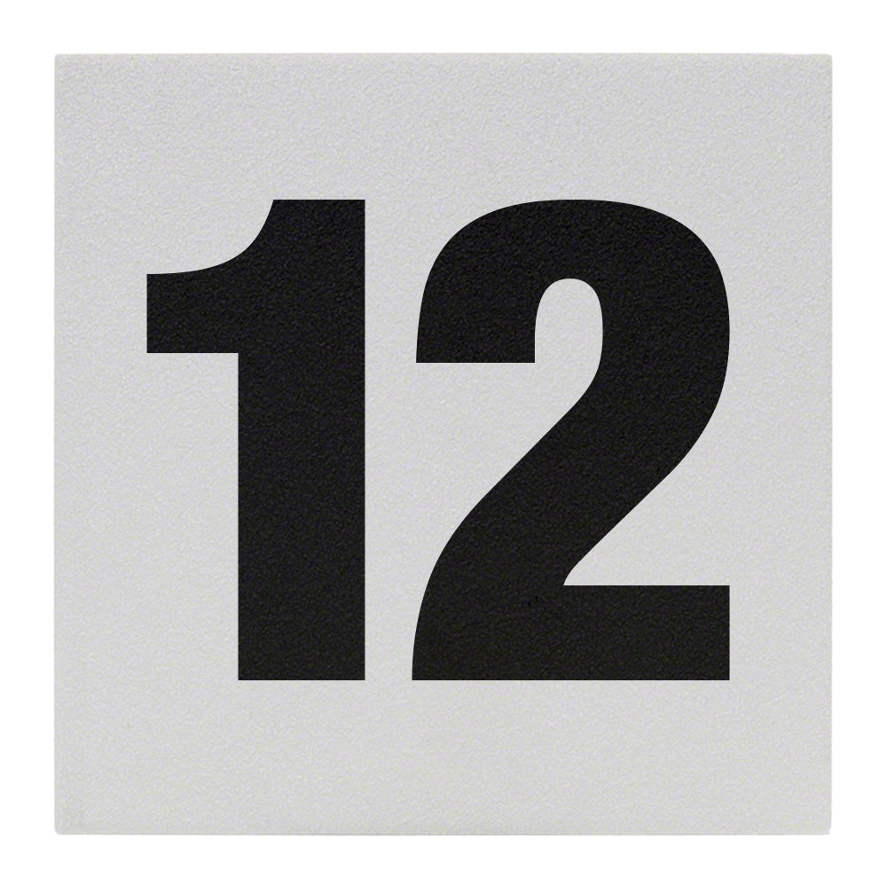 12 Ceramic Skid Resistant Tile Depth Marker 6 Inch x 6 Inch with 4 Inch Lettering