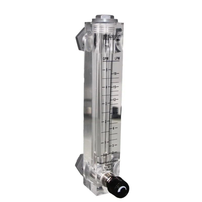 Neo-Pure Adjustable Panel Mount Flowmeter 0.5-5GPM 1/2" MNPT