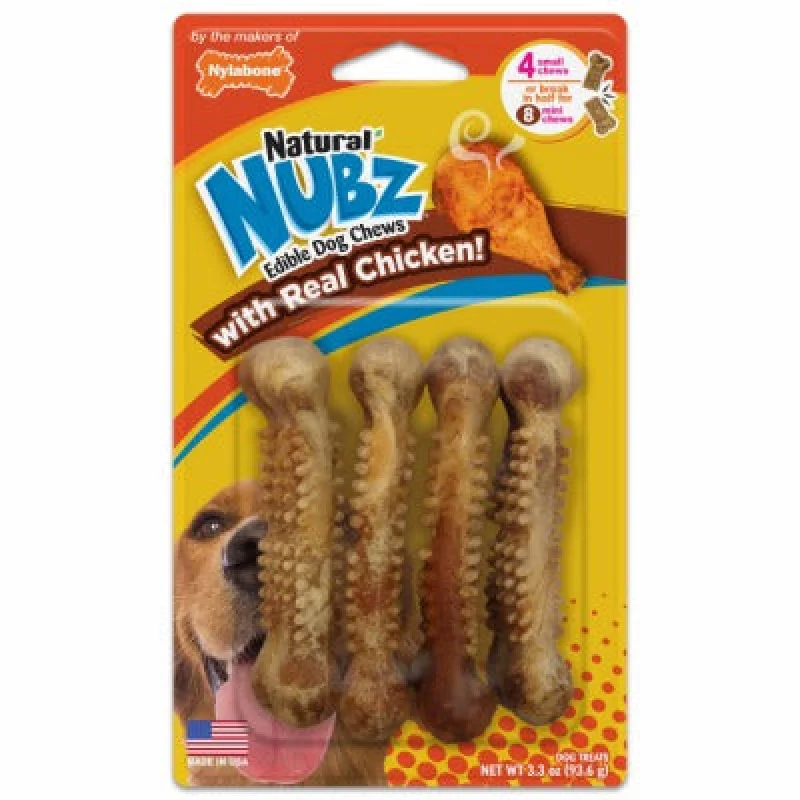Nylabone Products NEN201VP4W Chicken Nubz Dog Treat 4 Pack