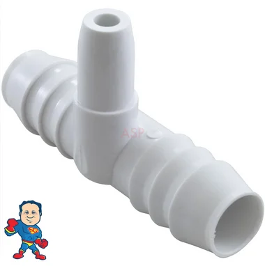 Orifice Tee Fitting, 90 degree, G&G, use with Micro Jet Body, 1/4″ Orifice x 3/4″ Barb