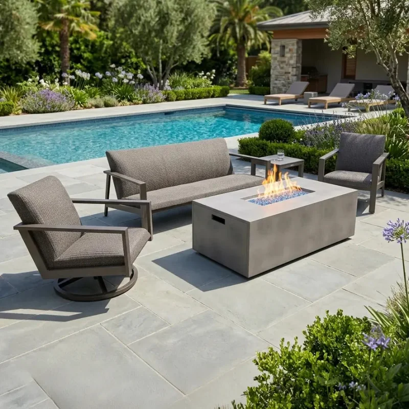 Parker 5 Piece QDF Sofa Firepit/Chat Group