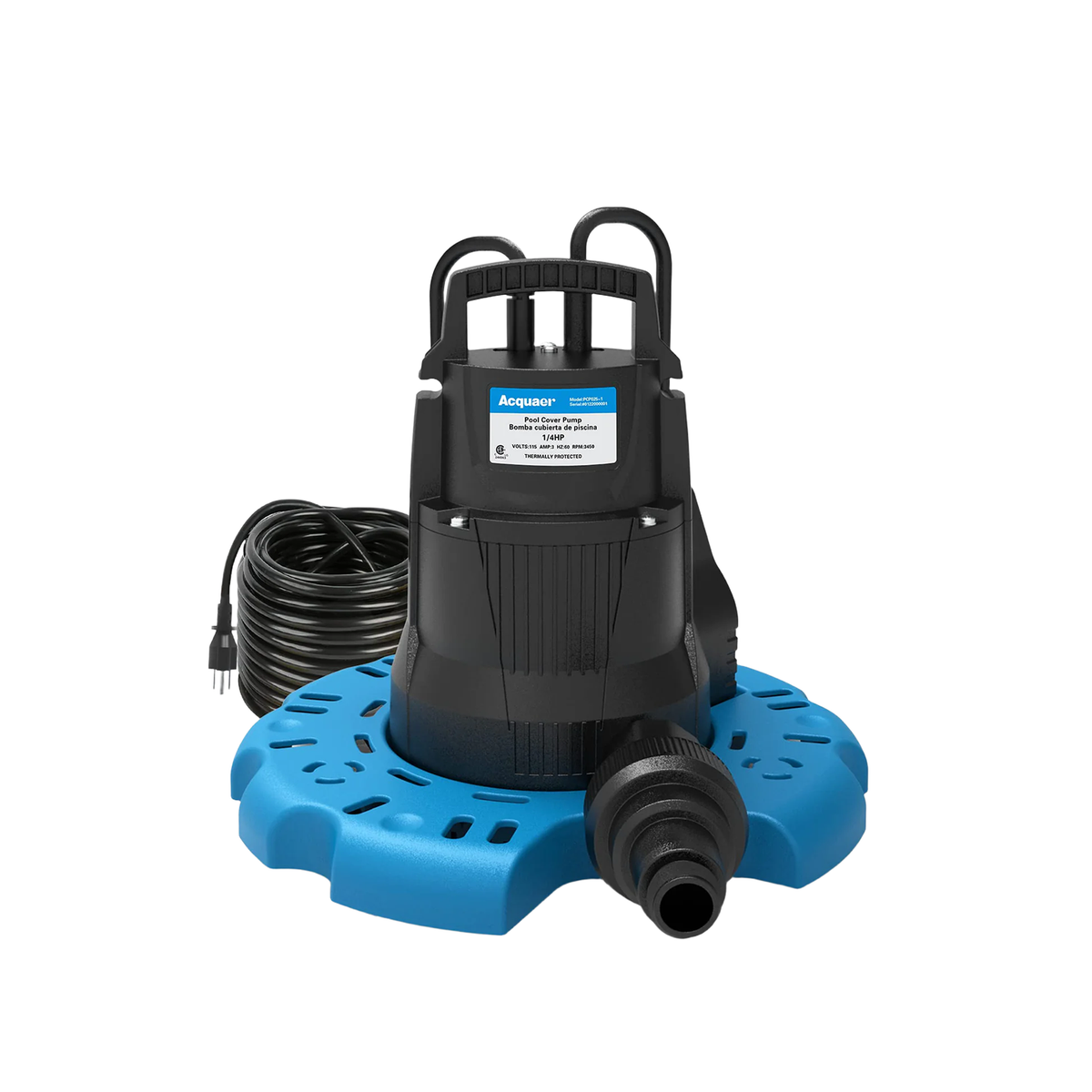 PCP025 1 /4 HP 115V Swimming Pool Cover Pump, 2250 GPH