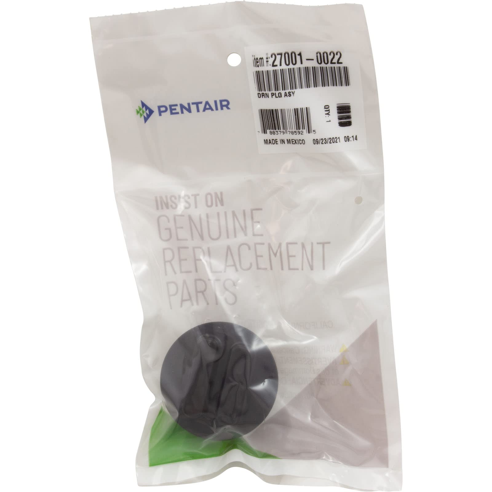 Pentair 270010022Z 1.5" NPT Drain Plug with O-Ring for Sta-Rite System 3