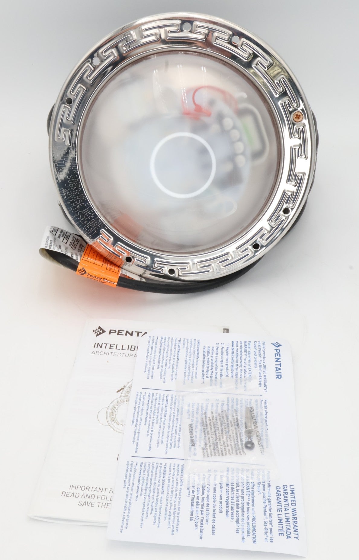Pentair IntelliBrite Architectural Series 150' 120V 500W (equivalent) White LED Pool Light 602180
