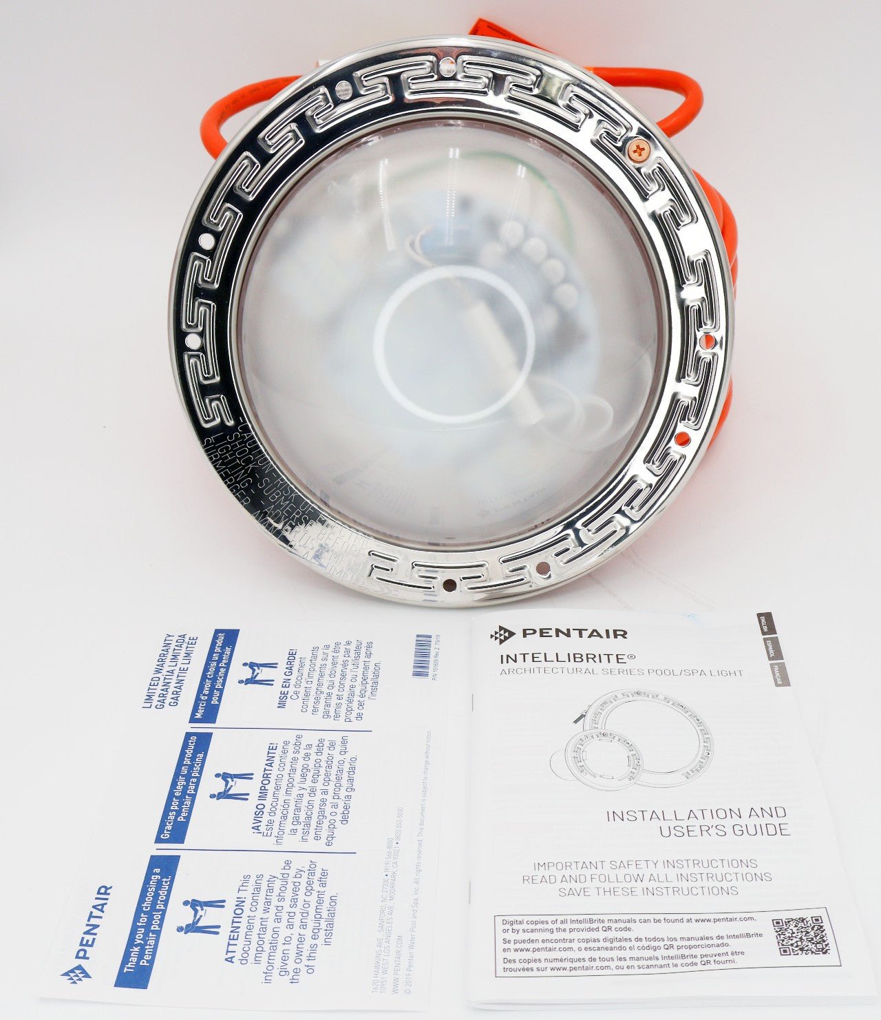 Pentair Intellibrite Architectural Series 300W White Pool Light 100' 12V 602145
