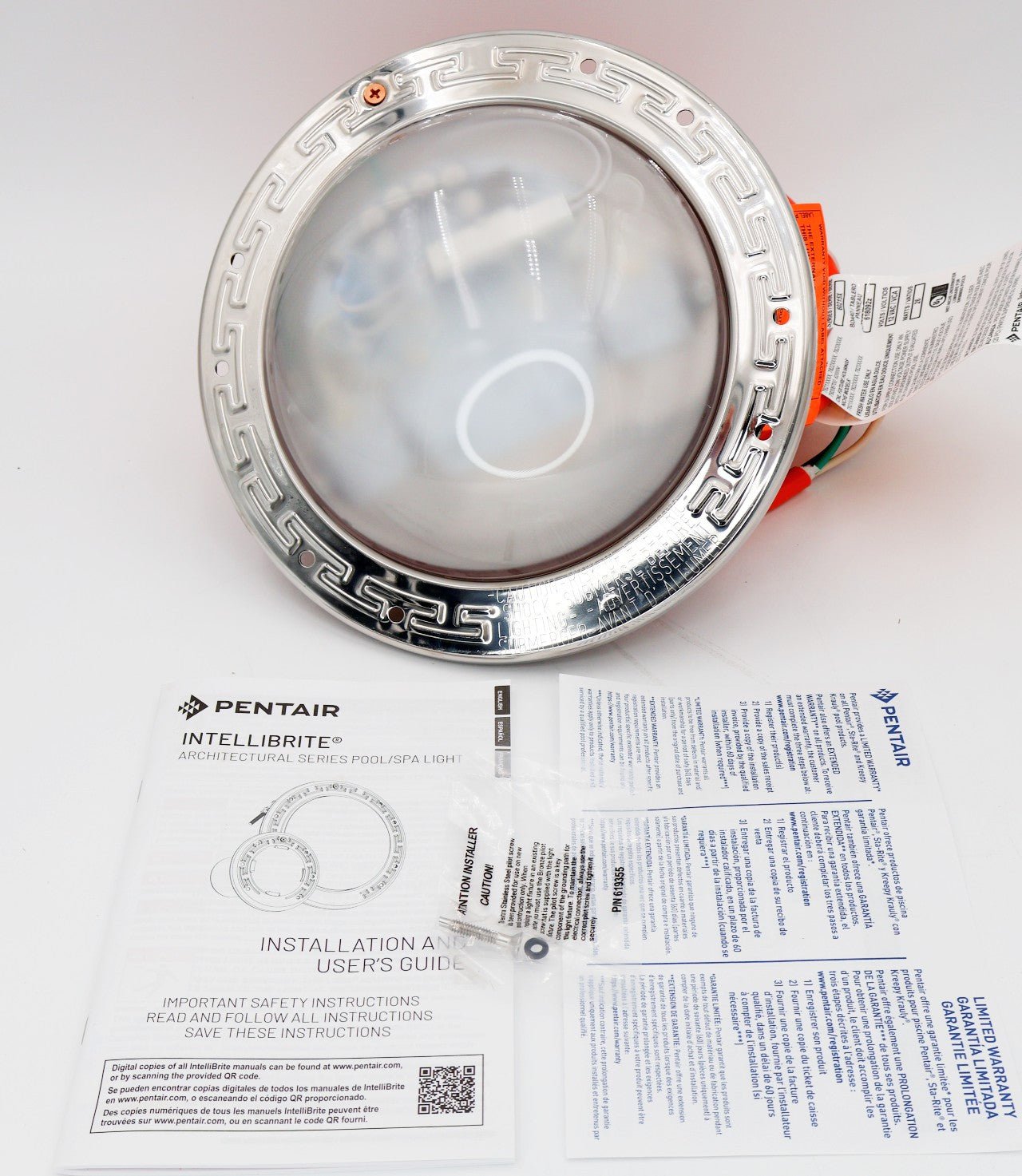Pentair Intellibrite Architectural Series LED RGBW Pool Light 50' 12V 602152