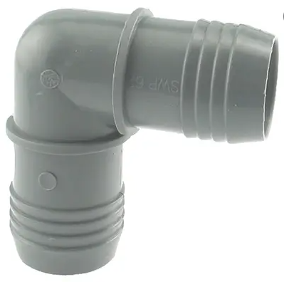 Poly 1 1/2" - 2" 90 Degree Insert Elbow